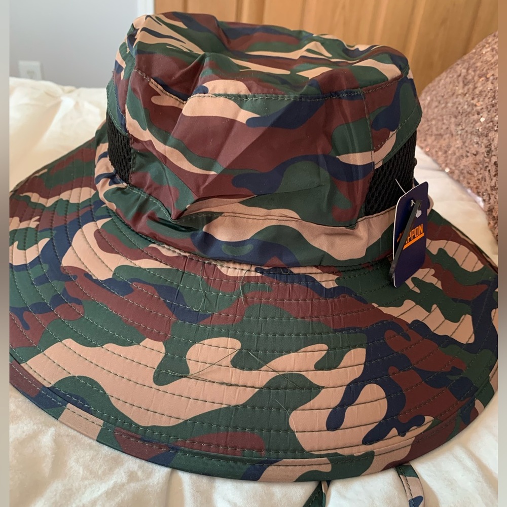 Happon Wide Brim Camo Bucket Hat